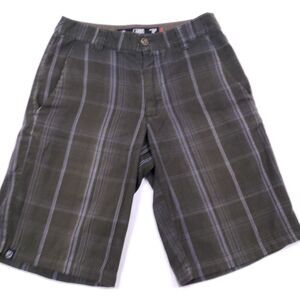 Lost Enterprise‎ Shorts Mens 28 Gray Plaid Bermuda 12" Inseam